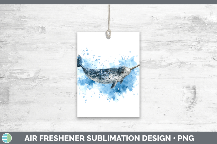 Narwhal Marine Mammal Sketch Air Freshener Sublimation Desig