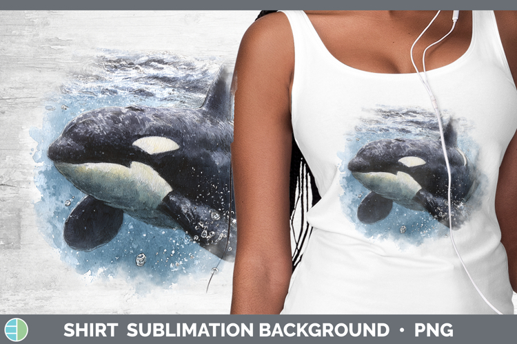 Orca Marine Mammal Sketch Shirt Sublimation Design