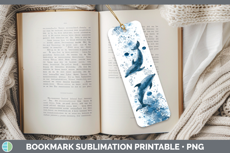 Porpoise Marine Mammal Sketch Bookmark Sublimation Design