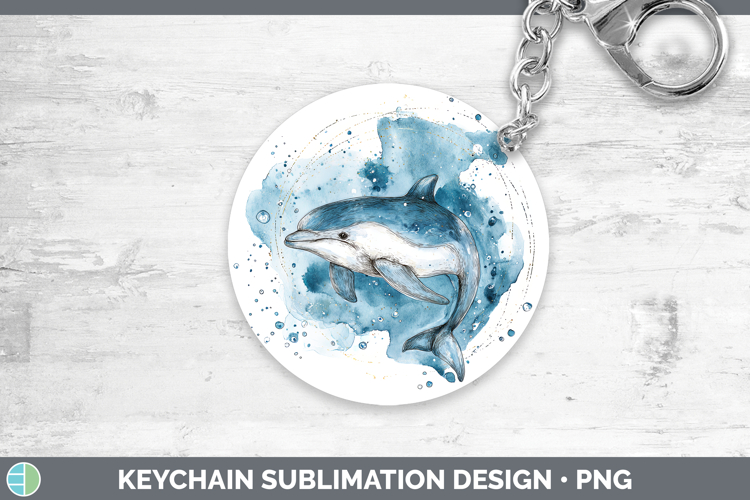 Porpoise Marine Mammal Sketch Keychain Sublimation Design