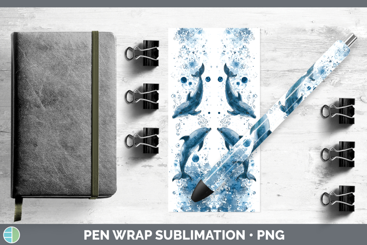 Porpoise Marine Mammal Sketch Pen Wrap Sublimation Design