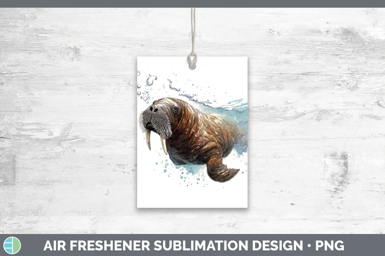 Walrus Marine Mammal Sketch Air Freshener Sublimation Design