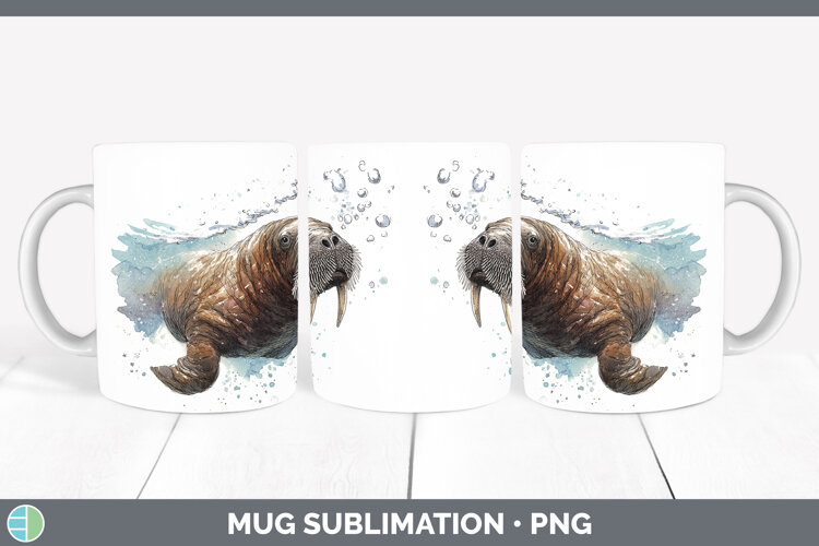 GorgeousMarine Mammal Sketch Mug Wrap design.