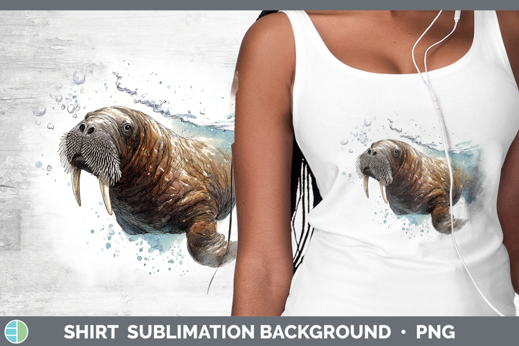 Walrus Marine Mammal Sketch Shirt Sublimation Design