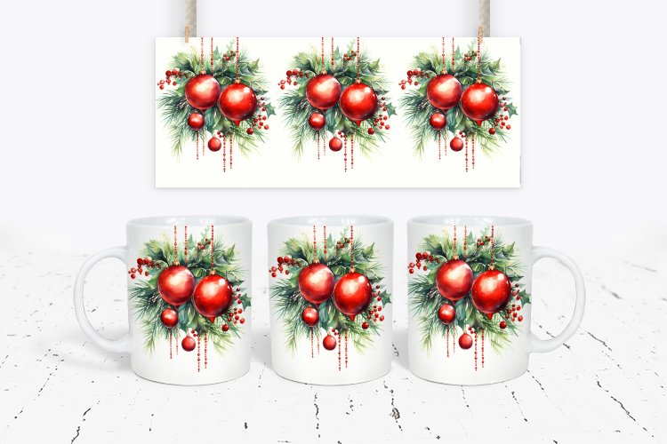 christmas ball Sublimation Mug Wrap example image 1