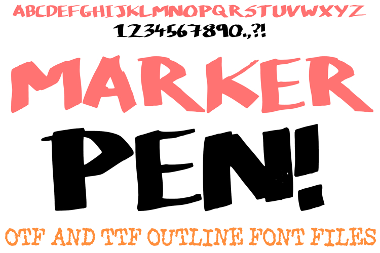 Marker Pen Hand Written Ink Font Typography Lettering ABC