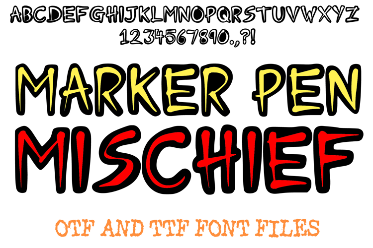 Marker Pen Mischief Calligraphy Hand Drawn Typeface Letters