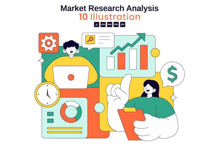 10 Market Research and Analysis Illustration