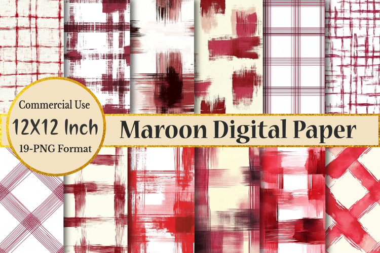 Maroon Watercolor Digital Paper