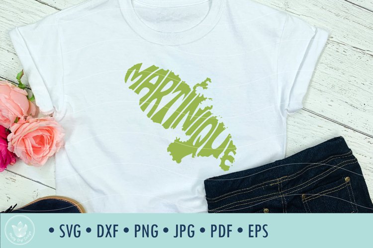 Martinique typography in Island shape SVG cut file