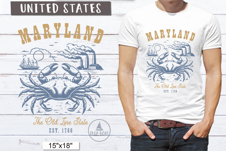 Maryland PNG | Vintage United States Sublimation Design