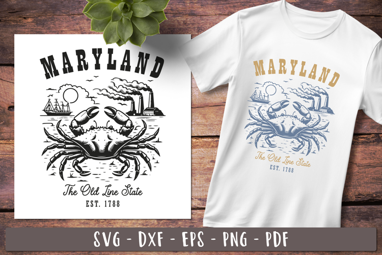 Maryland svg | Vintage United states design