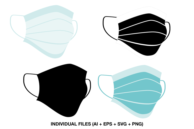 Face Mask Clipart PNG, 4 Medical Mask Illustrations for Kids