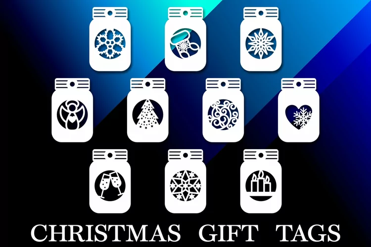 Mason Jar Shaped Christmas Gift Tags with Cut Out Shapes