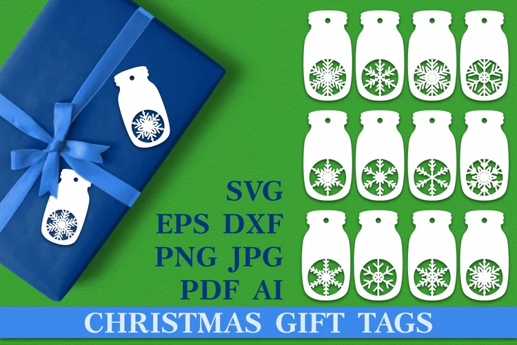 Christmas Gift Tags SVG. Christmas Tags SVG. Xmas Jar Decor