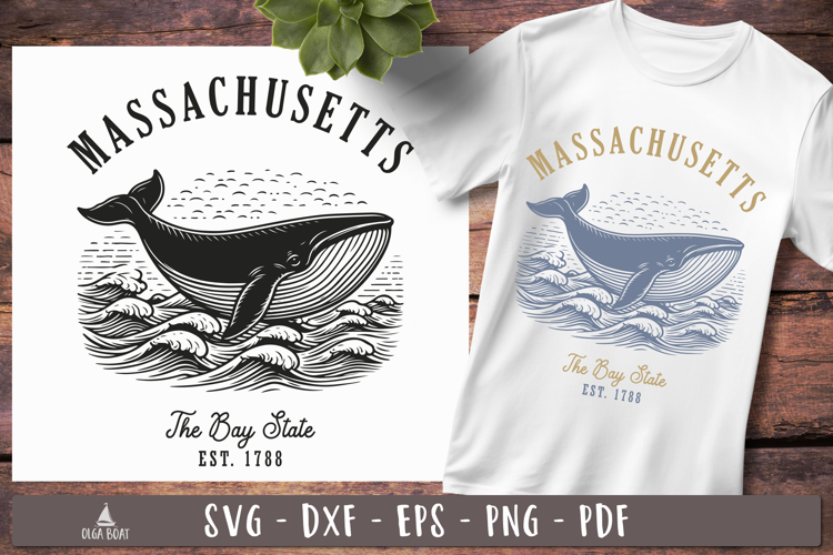 Massachusetts svg | Vintage United states design