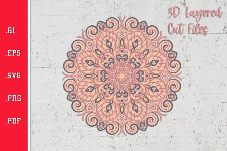 Mandala - 3D Layered SVG Cut File