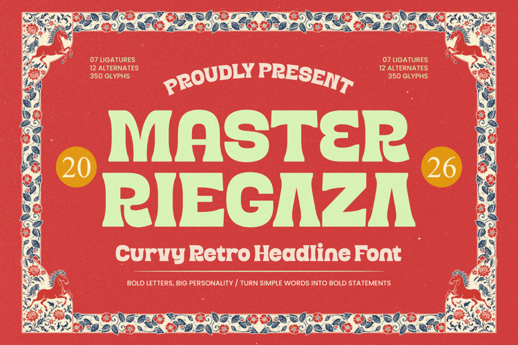Master Riegaza - Curvy Retro Headline Font