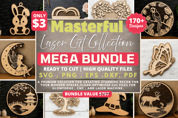 Lovely Laser Cut Mega SVG Bundle , Laser Cut SVG Big Bundle