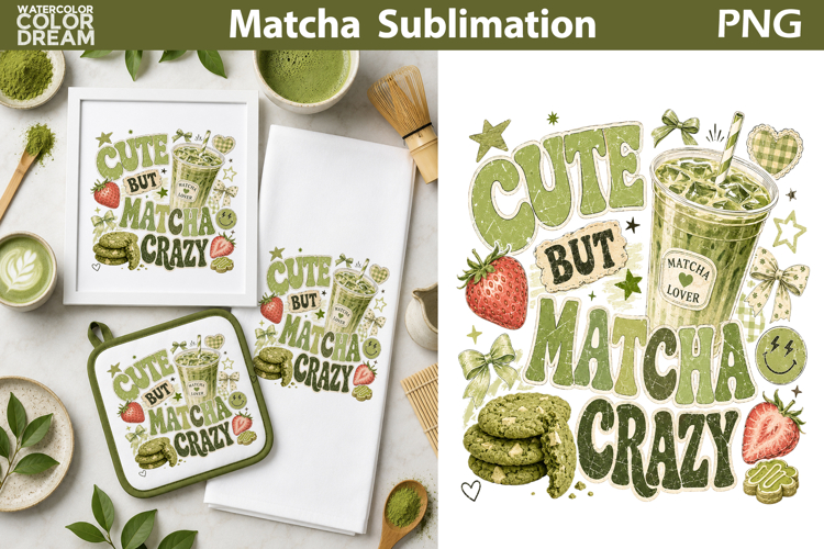 Matcha Quote Sublimation | Green Tea Lover Clipart