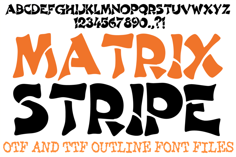 Matrix Stripe Alphabet Font Lettering ABC Sci-fi OTF TTF