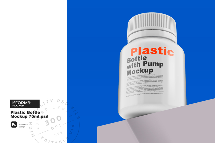 Plastic Bottle Mockup 75ml