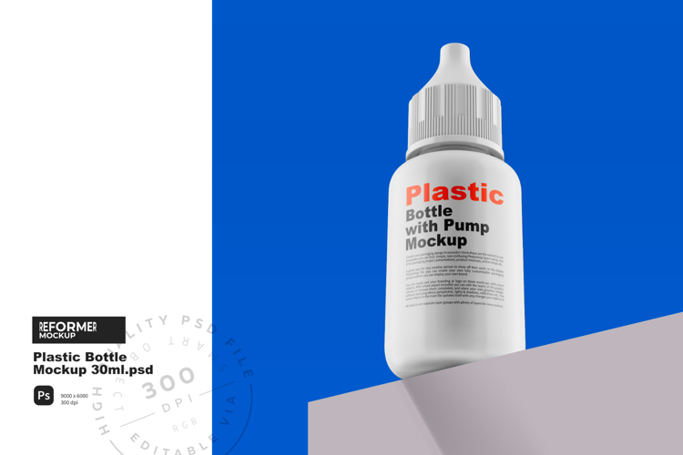 Plastic Bottle Mockup 30ml