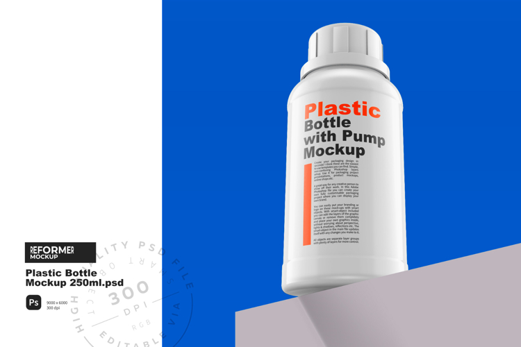 Plastic Bottle Mockup 250ml