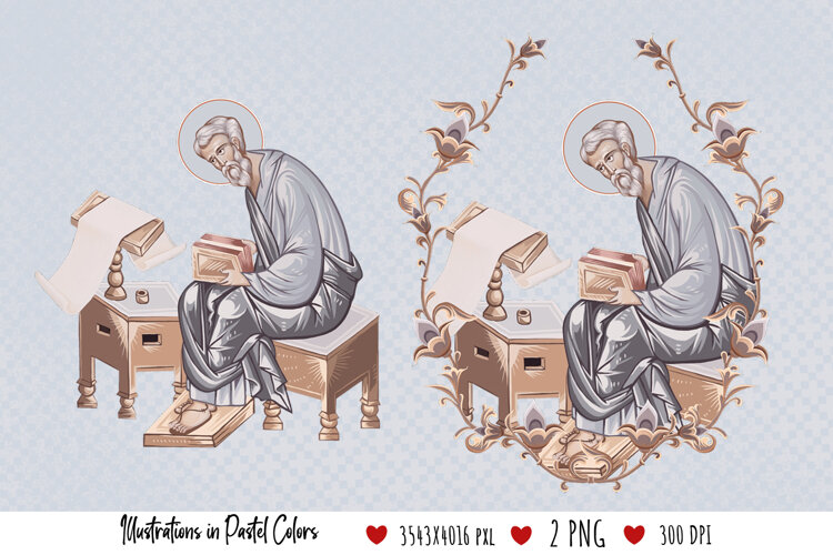 Matthew Levi the Apostle. Illustration in Byzantine Style example image 1