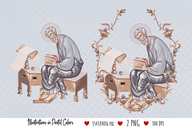 Matthew Levi the Apostle. Illustration in Byzantine Style