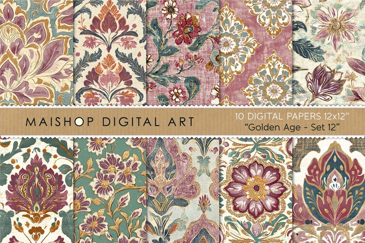 Mauve and Sage Boho Chic Floral Patterns example image 1