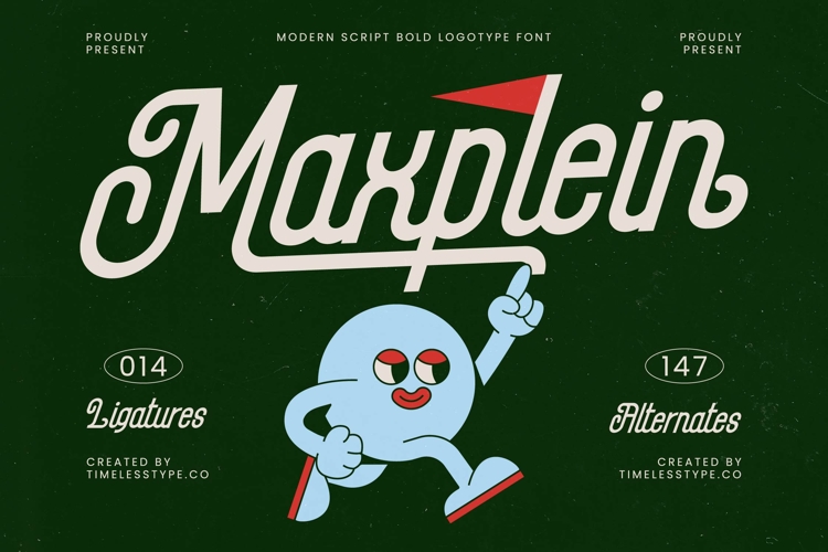 Maxplein - Modern Script Bold Logotype Font