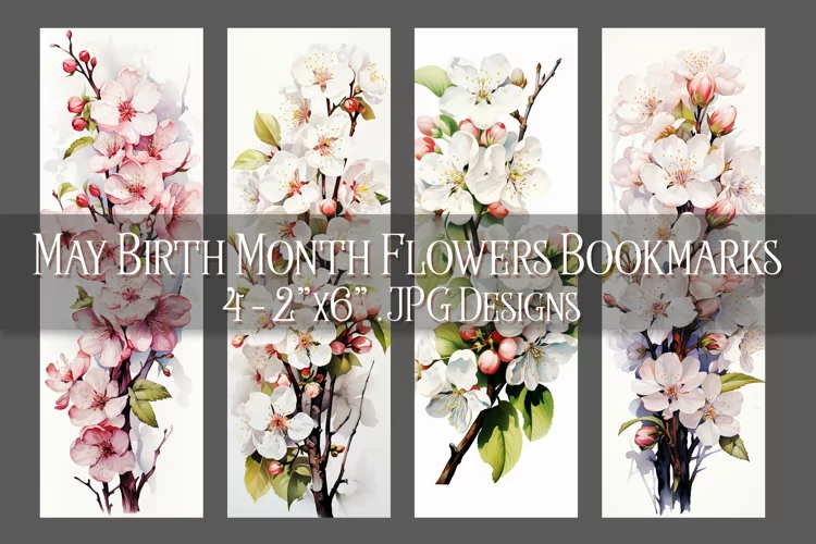 Floral Bookmark, May Bookmark, Hawthorn Blossom Bookmarks, 1