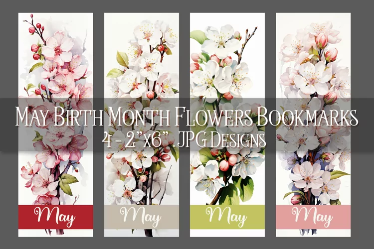 Floral Bookmark, May Bookmark, Hawthorn Blossom Bookmarks, 2