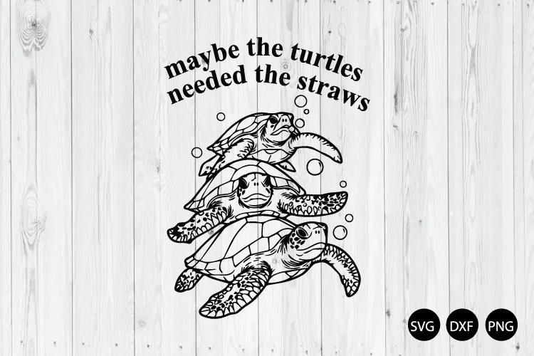 Maybe the Turtle Needed the Straws SVG, Funny Turtle SVG
