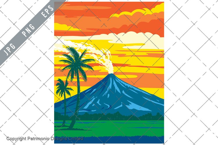 Mayon Volcano Natural Park in Bicol Region Philippines WPA example image 1
