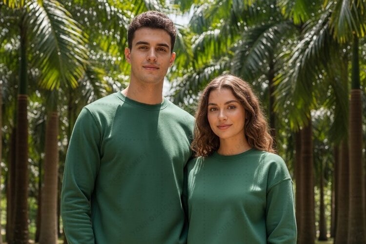 Green with models T-shirt Mockup Design example image 1