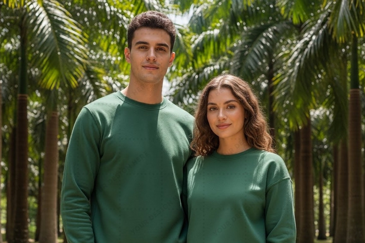 Green with models T-shirt Mockup Design