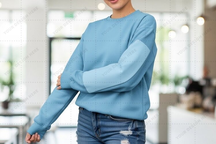 Casual blue T-shirt Mockup Design example image 1