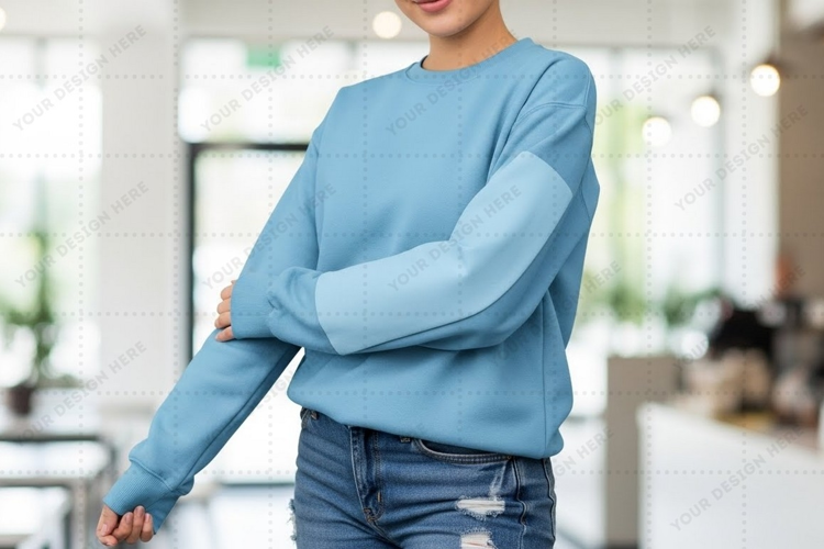 Casual blue T-shirt Mockup Design