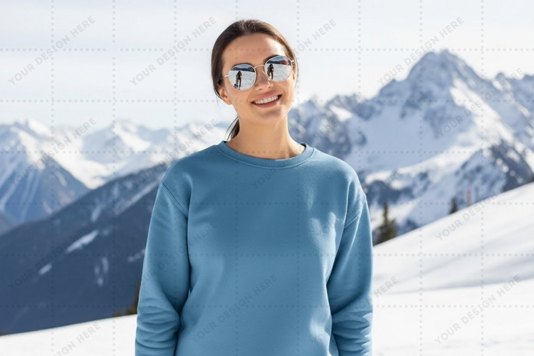 Women's blue T-shirt Mockup Design