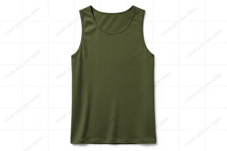 Green tank top T-shirt Mockup Design example image 1