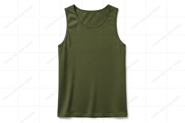 Green tank top T-shirt Mockup Design