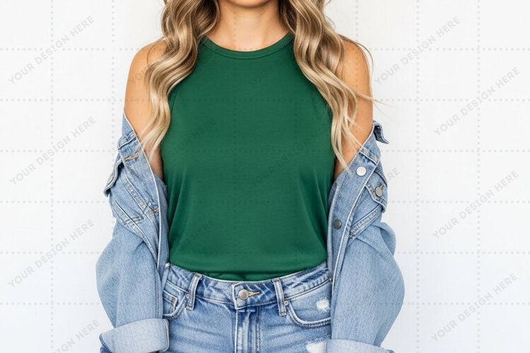 Green T-shirt Mockup Design example image 1
