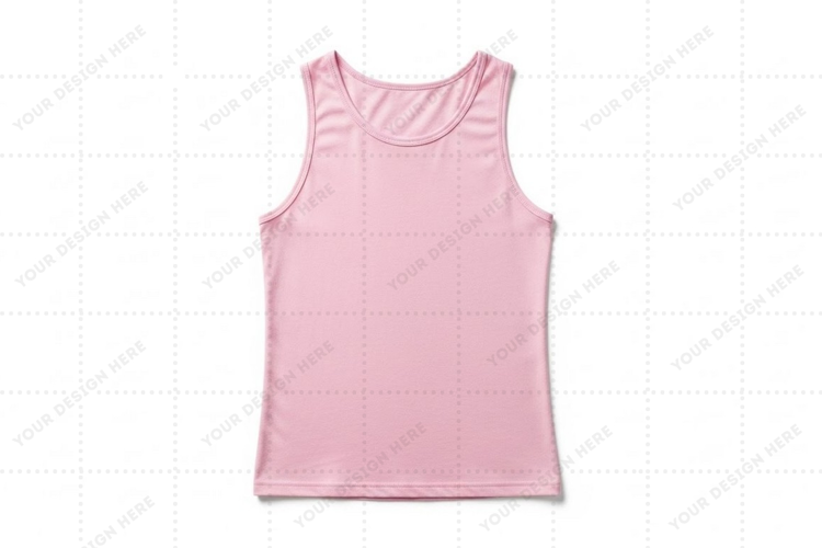 Pink sleeveless T-shirt Mockup Design