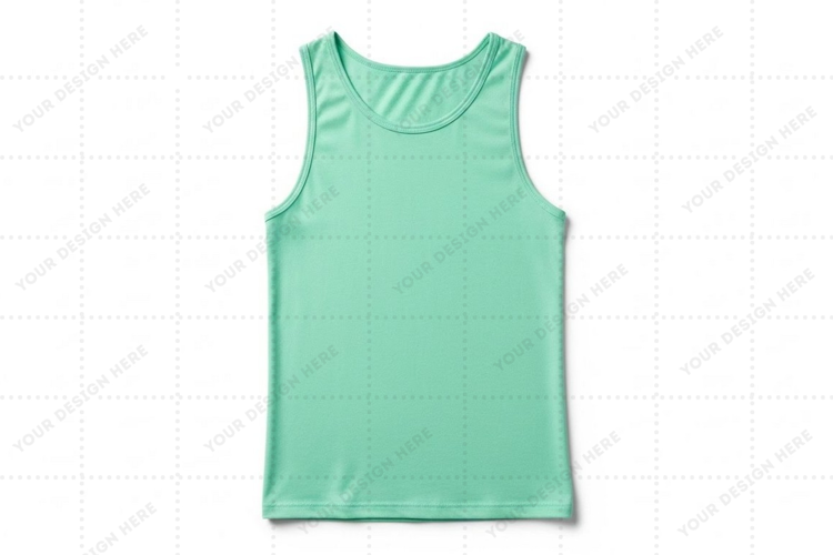 Mint green tank top T-shirt Mockup Design