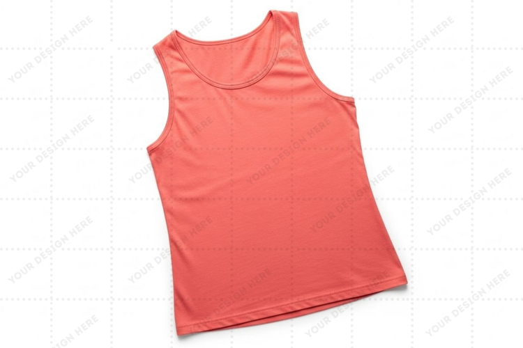 Bright pink sleeveless T-shirt Mockup Design