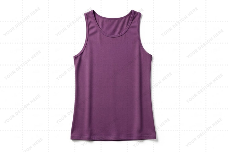 Purple sleeveless T-shirt Mockup Design