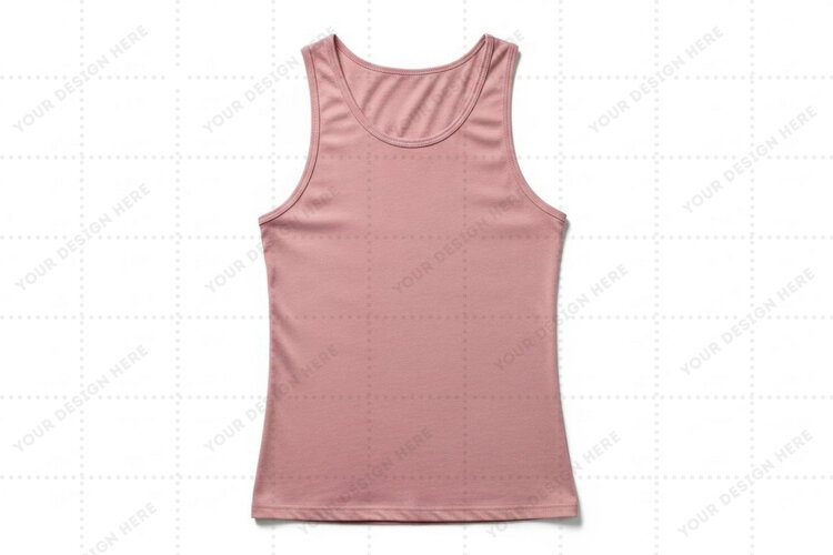 Women's pink tank top T-shirt Mockup Design example image 1