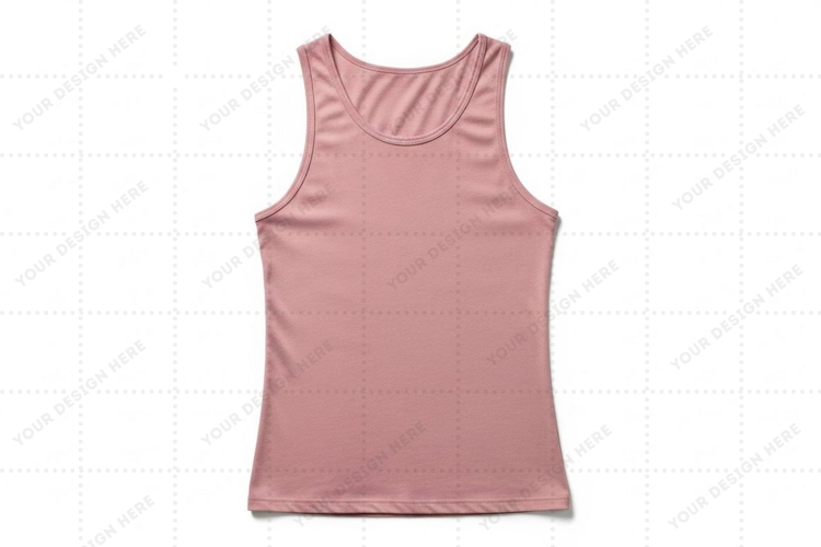 Women's pink tank top T-shirt Mockup Design
